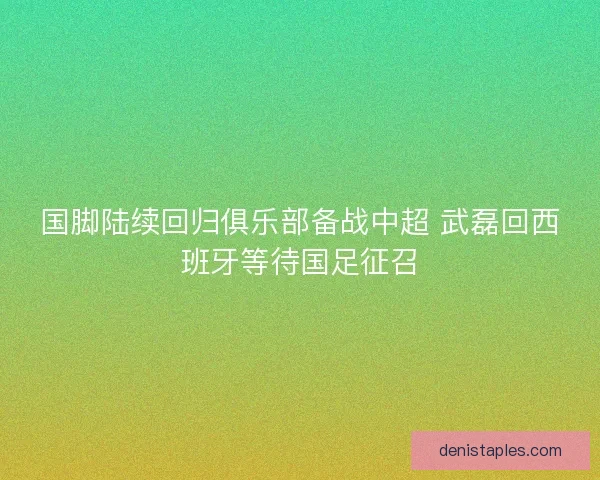 国脚陆续回归俱乐部备战中超 武磊回西班牙等待国足征召